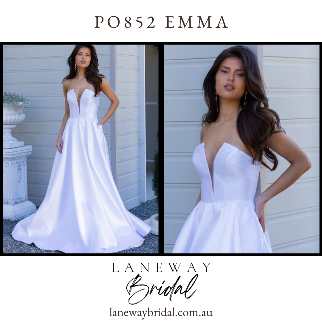 PO852T Emma Wedding Dress (with 1m Train) - SAMPLE