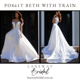 PO861T Beth with 1m Train Wedding Dress by Tania Olsen Designs