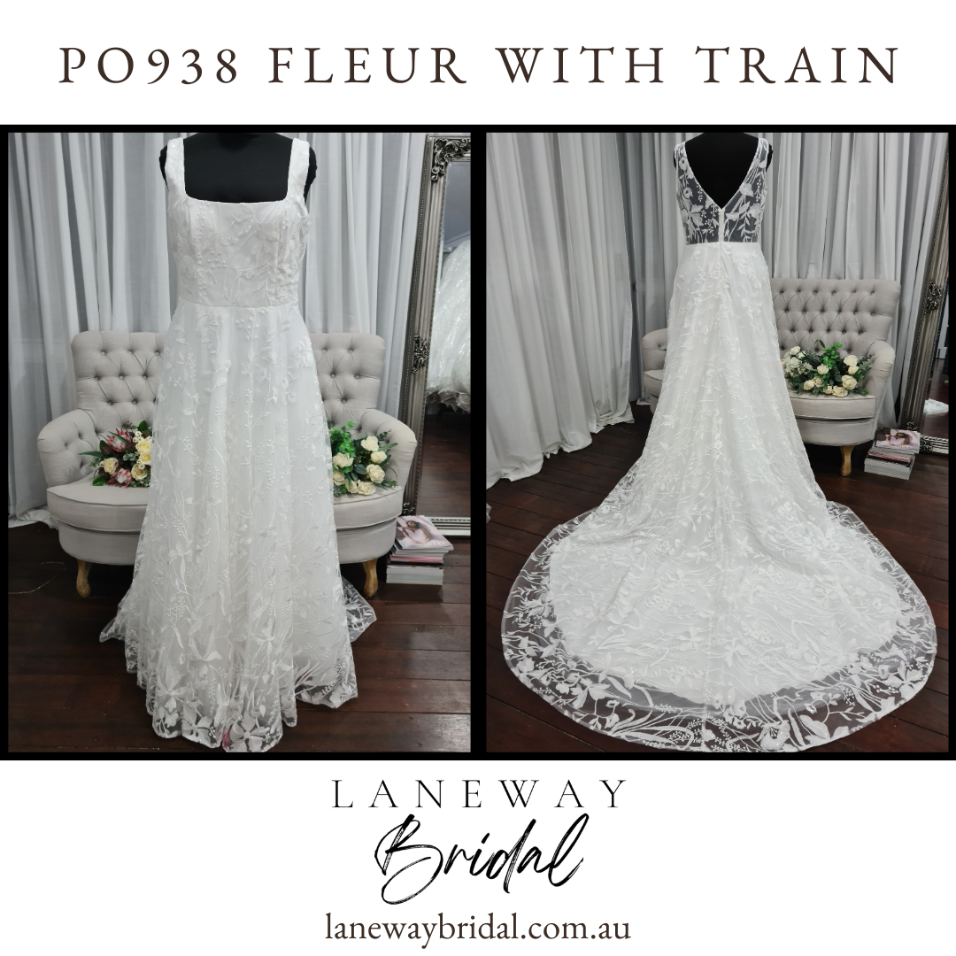 PO938T Fleur with 1m Train Wedding Dress - SAMPLE